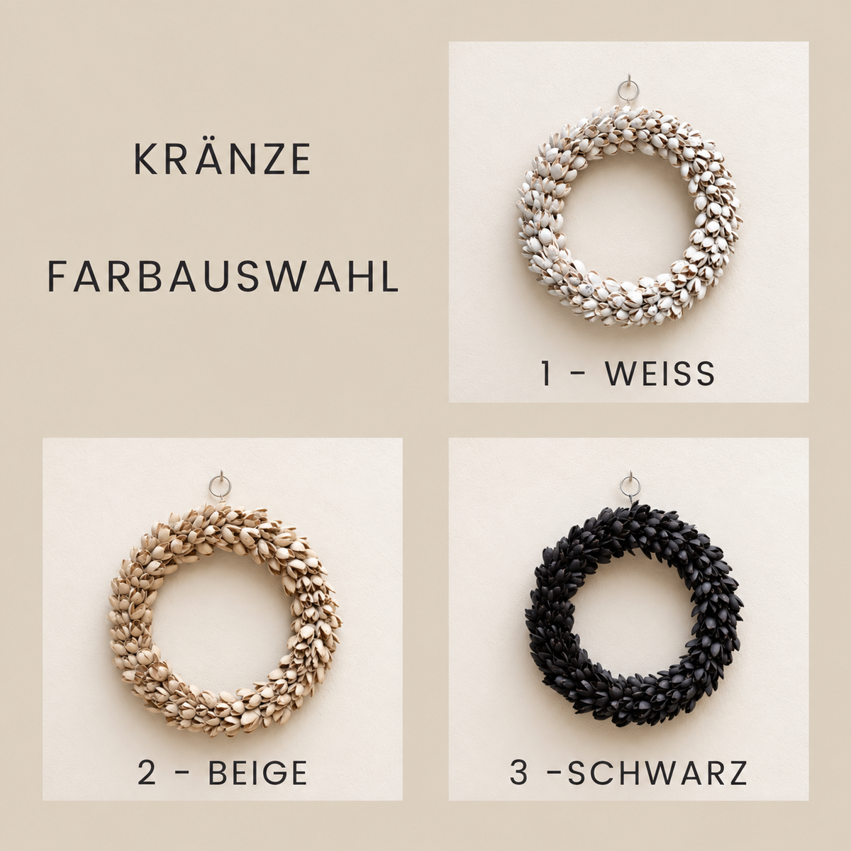 Kranz aus getrockneten Bakuli-Früchten mit Kürbis | 3D Druck