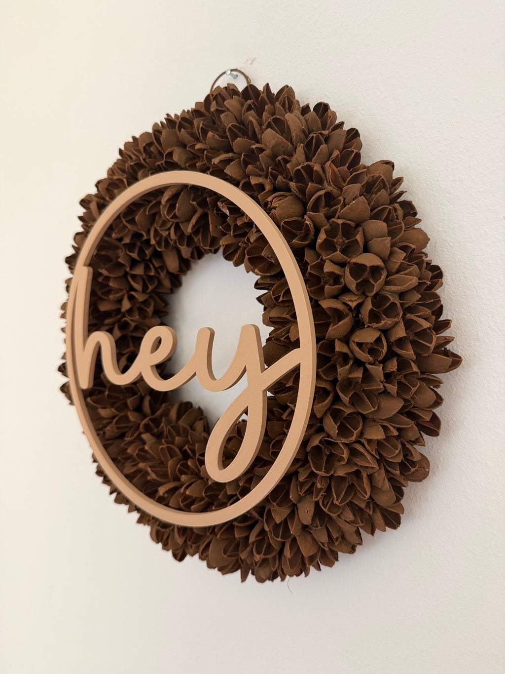 Kranz aus getrockneten Bakuli-Früchten mit Hey Ring | 3D Druck