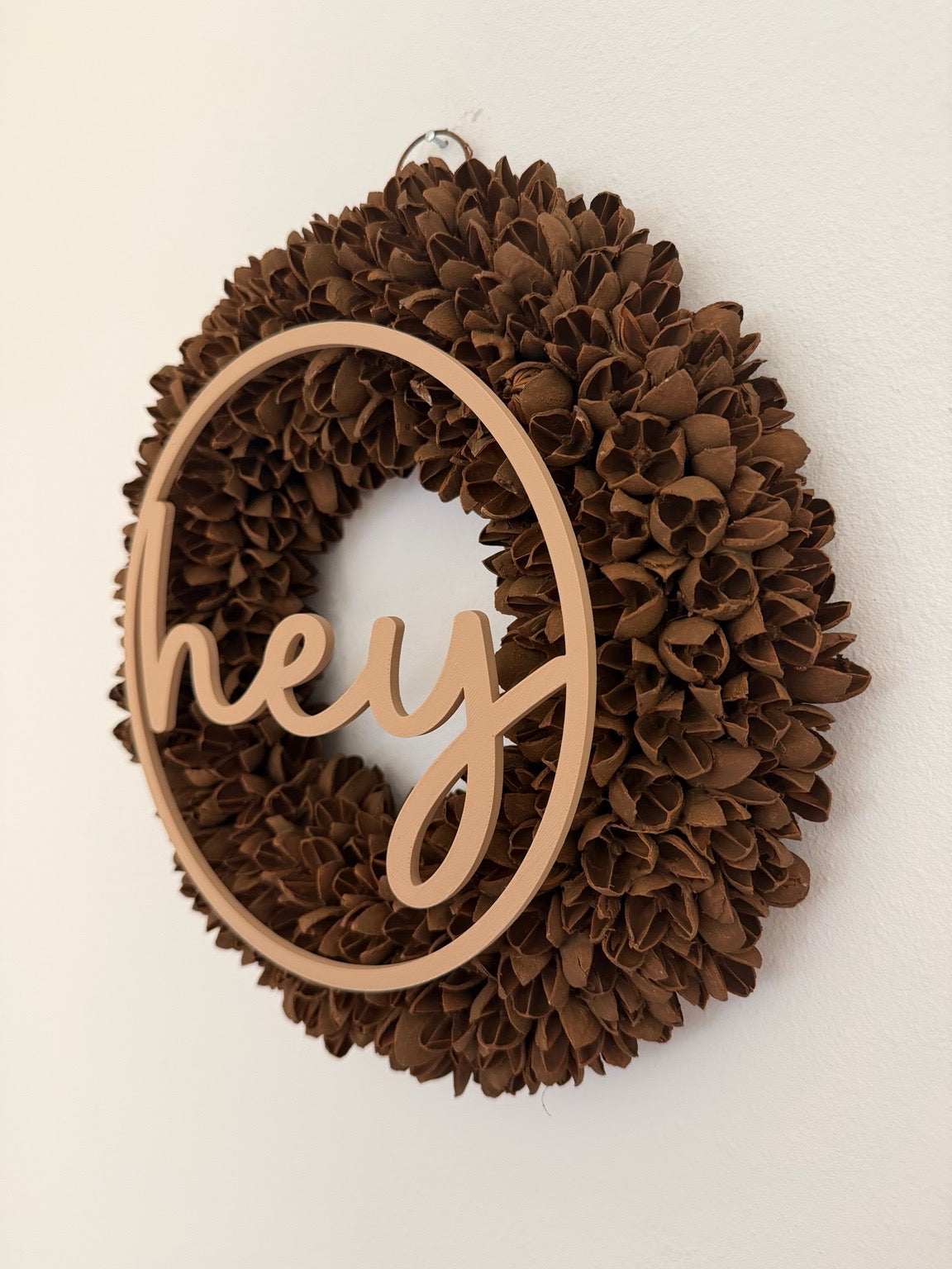 Kranz aus getrockneten Bakuli-Früchten mit Hey Ring | 3D Druck